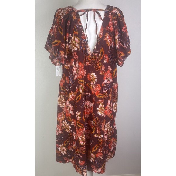 Old Navy Tiered Swing Dress XL Prairiecore Flutter Sleeve Cottagecore Boho Midi - Picture 5 of 15